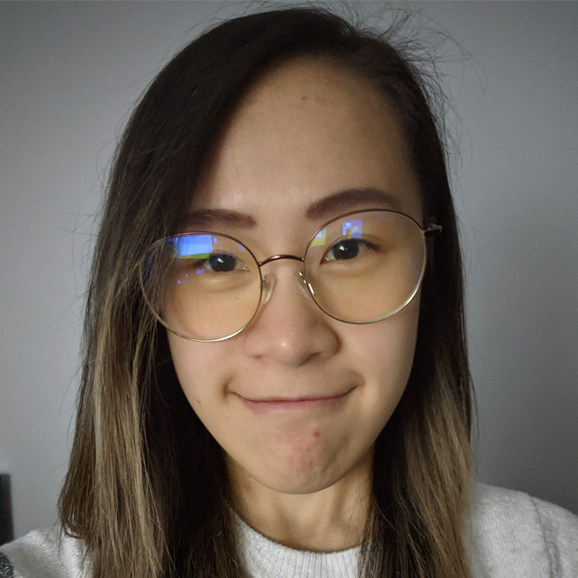 Head on Picture of Stephanie Lam wearing round frame glasses